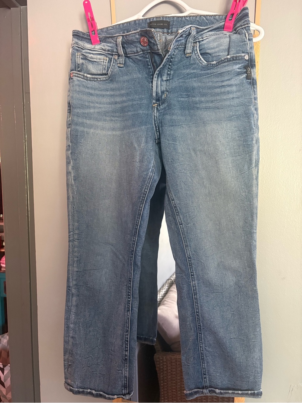 Silver Jeans Britt Capri Light Blue Ankle Crop Straight